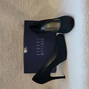Stuart Weitzman “Platswoon” Black Suede Pumps Sz 9.5M Great Condition